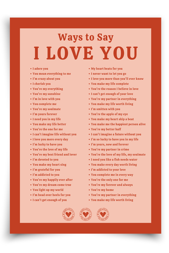 Ways to say i love you