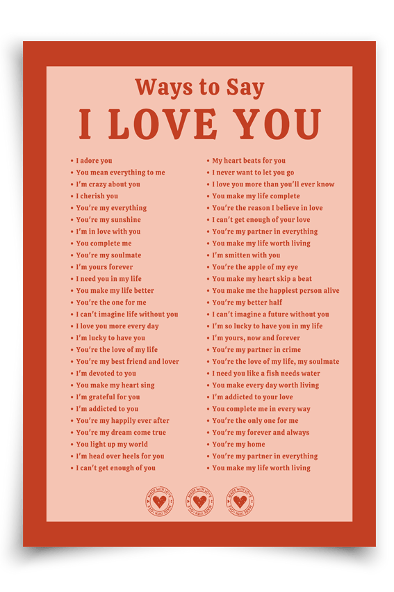 Ways to say i love you - FineArt Printing Hoorn